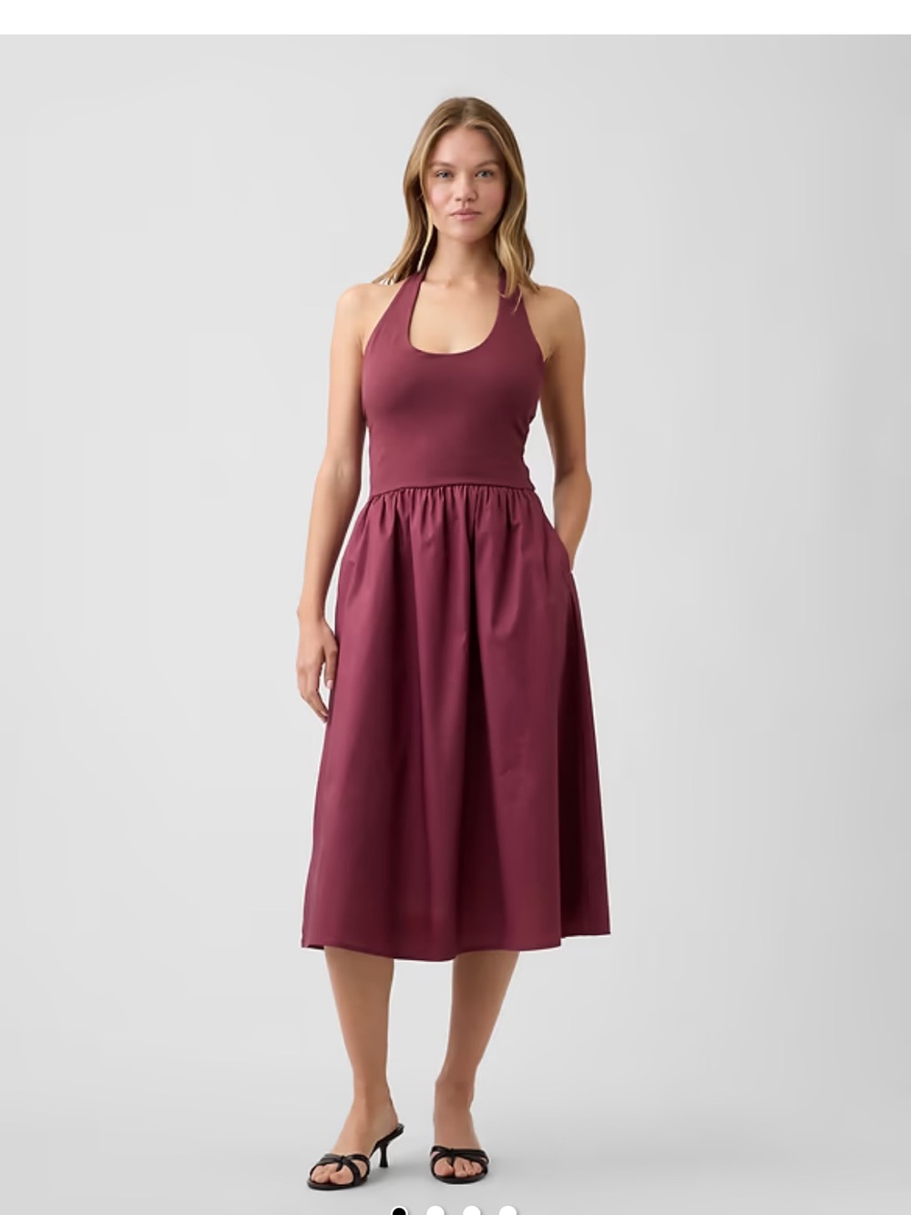 GAP halter Midi Dress in Plum Heather